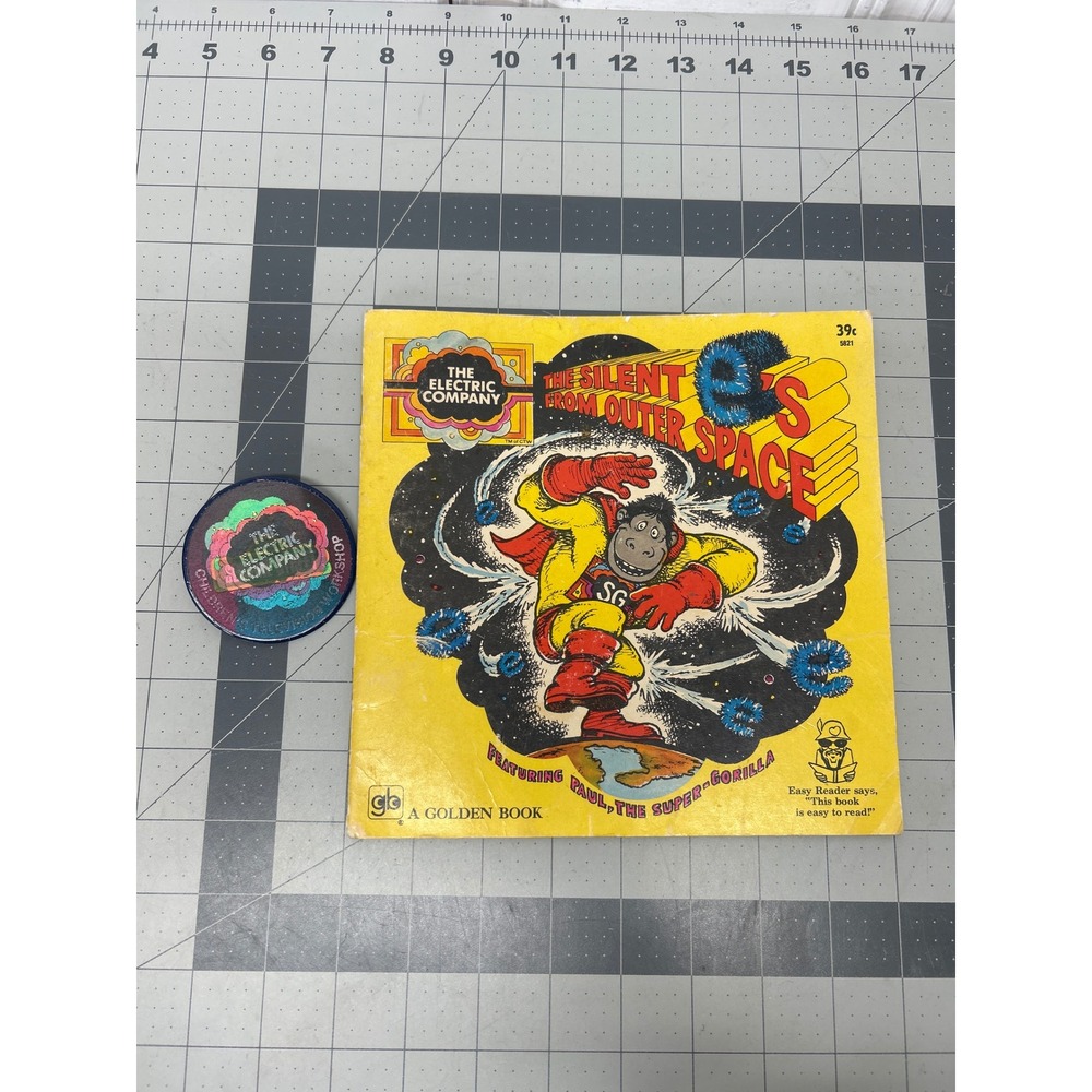 Vtg Golden Book The Electric Company Silent Es Book Sesame Street Pin Lenticular